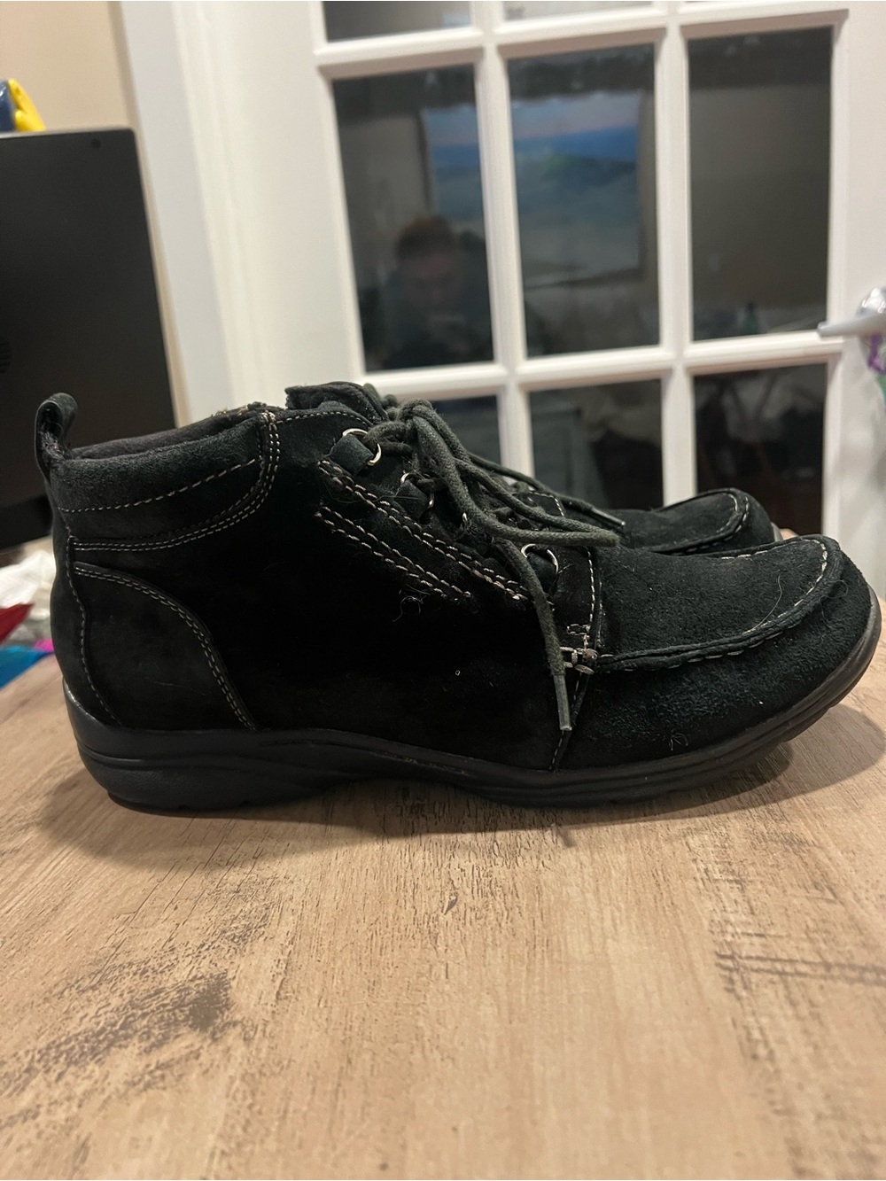 Earth Origins Kids Black Suede Lace-Up Ankle Boots